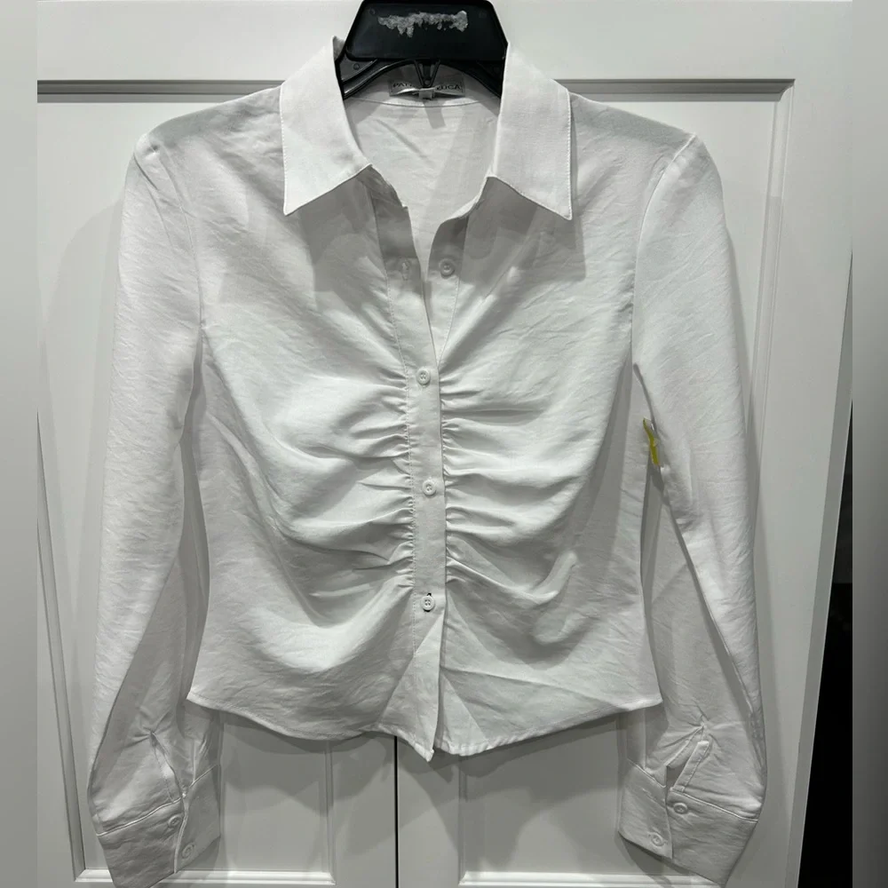 Patrizia Luca NWOT Rouched front button up - Picture 4 of 7